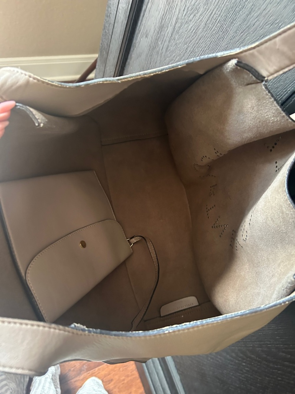 Stella McCartney Light Beige Perforated Logo Tote Authentic - Picture 3 of 6